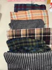 Fabric wool pieces total over 1 pound great for rug hooking and wool appliqué