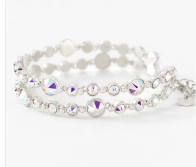 Touchstone Crystal Bracelet Aurore Boreale Adjustable Rhodium New Condition