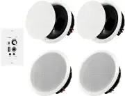 6.5'' Bluetooth in Ceiling Speakers with Wall Amplifier Receiver 600W Flush Moun