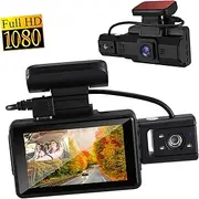HEALLILY Dual Lens Car Dash Cam with Viewing Angle Front and Rear Cameras Night Vision Recorder for Enhanced Road Safety