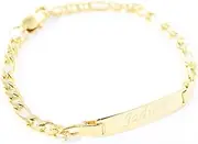 Tina&Co Personalized 14K Gold Plated Baby Name Bracelet Custom Bracelets for Kids Id Protection Bracelet Baptism for Girls