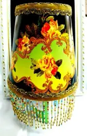 Michal Negrin Romantic Designed Lamp Shade With Bead Fringes Vintage Unique 01