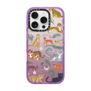 iPhone 16 Pro Impact Case MagSafe Compatible Exotic Cats - CLEAR