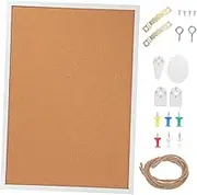 Office Bulletin Board 35x50cm White Frame Cork Board Photo Note Display