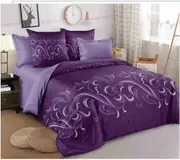 Purple Pattern Quilt Doona Duvet Cover Pillow Case Set