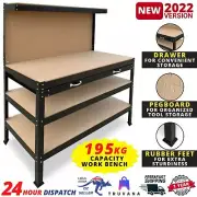 3-LAYERED WORK BENCH GARAGE STORAGE TABLE TOOL SHOP SHELF