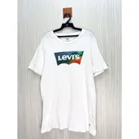 在飛比找蝦皮購物優惠-Levi's 專櫃 白色線條字母Logo短T