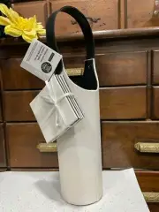 Harman Wine Carrier Tote Bag white & Gold Holder W gift coasters