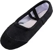 [ａ aternee] Ballet Shoes Ballet Slippers Dancewear Performance Fitness Canvas Gymnastics with Elastic Band Dance Shoes for Women Adults
