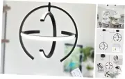 Black Modern LED Chandeliers, Dimmable Globe Pendant Lights Fixture, 13.8"