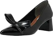 [EVOL] (イーボル) Evor IX5499 Women's Removable Ribbon Pointed Pumps, Black Enamel, 23.0 cm