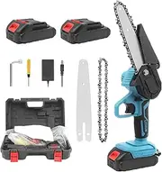 6'' Mini Cordless Electric Chainsaw Wood Cutting Saw Cutter For Makita Battery (with 2 Battery)