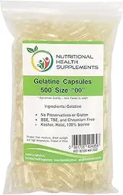 500 Size 00 Empty Clear Gelatin Capsules Kosher Halal Pill Gelatine Gel Caps