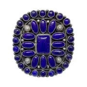 Tyler Brown, Ring, Lapis, Sterling Silver, Navajo, Adjustable, 8