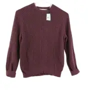 Buffalo David Bitton Men's Wafron Chunky Knit Pullover Sweater, Maroon, Size XXL