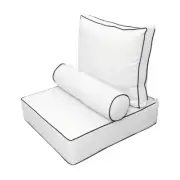 Contrast PipeTrim Large Deep Seat Back Rest Bolster Insert Slip Cover Set AD106