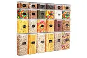 ZUNI Dry Food Storage Canisters Containers with Lids BPA Free Plastic 24 PCS