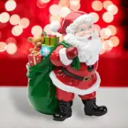15" Jolly Santa With Toy Bag Christmas Decor *SHIPS WITHIN 15 DAYS*