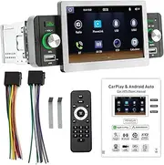 Daseeme Inch Car Stereo MP5 Player Single Din BT RDS FM with Weless Carplay Android Auto Support Hands- Calling USB Charge/Playback Phone Link Reversing Assist Steering Wheel Cont