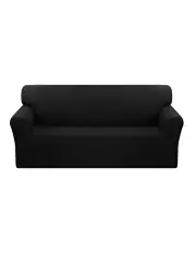 [SOGA] High Stretch Sofa Cover Couch Lounge Protector Slipcovers 4 Seater in Black