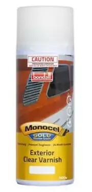 Bondall Monocel Gold MARINE GRADE STAIN & VARNISH Spray GLOSS Finish- 300g CLEAR