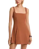 French Connection Square Neck Inverted Pleat Mini Dress