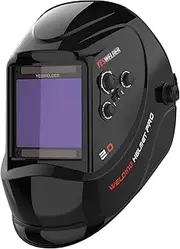 YESWELDER Welding Helmet Large Viewing Screen 10x9cm True Color Solar Powered Auto Darkening Welding Mask, 4 Arc Sensor Wide Shade 4/5-9/9-13 for TIG MIG ARC Weld Grind Welder Mask