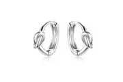 Solid 925 Sterling Silver Simplest Knot Earrings