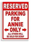 Personalized Parking Sign Wall Decal Metal Sign No Parking Customized for Annie