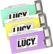 Lucy Nicotine Gum 2mg, 30 Count [Sample Pack] - Discreet, Take On-The-Go | Contains Berry Citrus, Mango, Mint Flavors