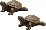 2Pcs Outdoor Garden Home Decor Turtle Statue Patio Ornament