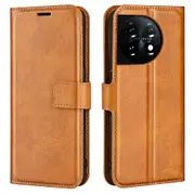 Shockproof Phone Case For OnePlus 11 5G,Stand Wallet Calf Texture Square ic Clasp Phone Cover