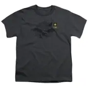 US Army Left Chest Kids Youth T Shirt Licensed USA Military Tee Charcoal