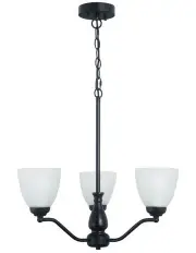 [Oriel Lighting] RochesterTraditional Glass Pendant Light 3lt in Black