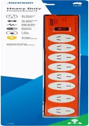 Jackson Heavy Duty Surge Powerboard - 8 Outlet