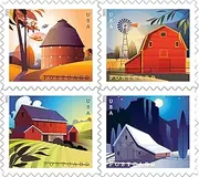 Barn Postcard Forever Postage Stamps Coil of 100 US Postal First Class American History Wedding Celebration Anniversary (100 Stamps)