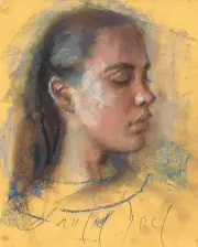 CECILIA Female PORTRAIT Live Model Study Soft Pastel DRAWING Painting Realism