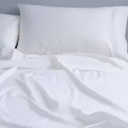 Canningvale Carrara King Bed Fitted Sheet Set Alessia Bamboo Cotton White