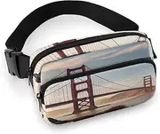 [YTLKGFP] Waist Pack Golden Gate Bridge Printed Butt Pack Fanny Pack Hip Bum Bag for Workout Traveling Casual Running Hiking Cycling, Golden Gate Bridge, 7.9 X 5.1 in
