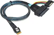 Cablecc U.2 U2 SFF-8639 to Slimline SFF-8654 4i NVME PCIe SSD Cable for Mainboard SSD 750 p3600 p3700 M.2 50CM