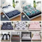 Soft Florals Leaves Fitted Sheet Bedding Mattress Protector Queen/King Size AU