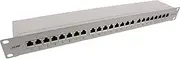 InLine® 76824I Patch Panel 6 A 24-Port 48.26 cm/19 Inches 1HE RAL7035 Light Grey