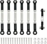 LKHNO Turnbuckles Camber Link Rod Linkage Set Fit for Traxxas Slash 4X4 VXL 2WD Rustler Stampede Hoss 1/10 RC Car Upgrades Parts(Black)