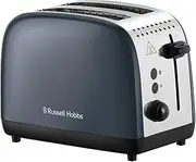 Russell Hobbs Colours Plus 2 Slice Toaster, RHT2655STG, 2-Slice Toaster with Longer Slots, 6 Browning Settings, Frozen, Reheat & Cancel Functions, Grey