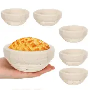 5 Inch Banneton Bread Proofing Basket 6 Pcs Round Dough Sourdough Proofing Ba...