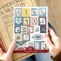 在飛比找Yahoo!奇摩拍賣優惠-韓國iconic 郵票主題貼紙套裝 6張入 手帳裝飾 封口貼