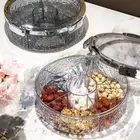 PET Spice Storage Container Silver/Grey/White Divided Serving Tray Home