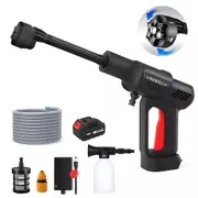 6in1 Nozzle Cordless Pressure Washer 870PSI 1.2GPM Portable Handheld Water Gun