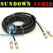 SUNDOWN AUDIO 25FT SAZ 2CHANNEL SOLID 100% OFC COPPER TWISTED RCA AMPLIFIER WIRE