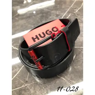 高雄凡賽斯歐洲精品 HUGO BOSS BOSS 滿版壓紋字體 黑色 穿針式 皮帶 腰帶